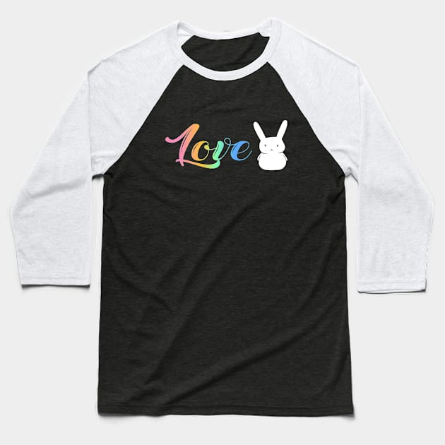 Gradient bunny love Baseball T-Shirt by Namarqueza